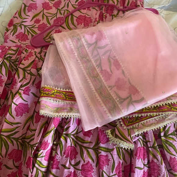 Indian peplum pink gharara. 100% cotton. NWOT. - Picture 4 of 4